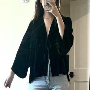 Massimo Dutti kimono velvet shirt